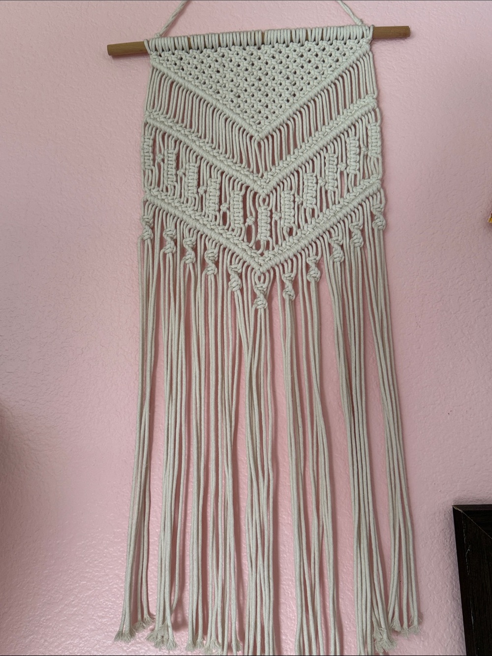 Cream Macramé Fringe Wall Decor - Boho Wall Decor